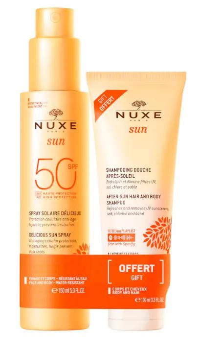 Nuxe Sun Spray Solaire Délicieux SPF50 150 ml + Shampoing Après Soleil 100 ml