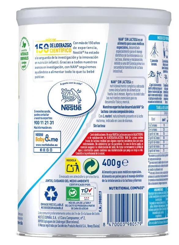 Nestlé Nan Experto Pro Sem Lactose 400 gramas Leites Especiales