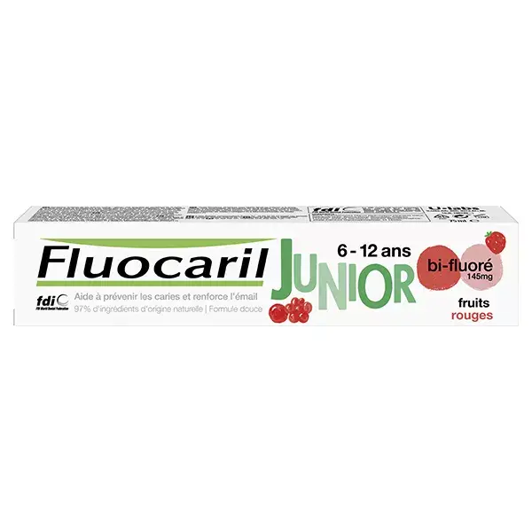 Fluocaril Junior 6-12 ans Dentifrice Gel Fruits Rouges 75ml