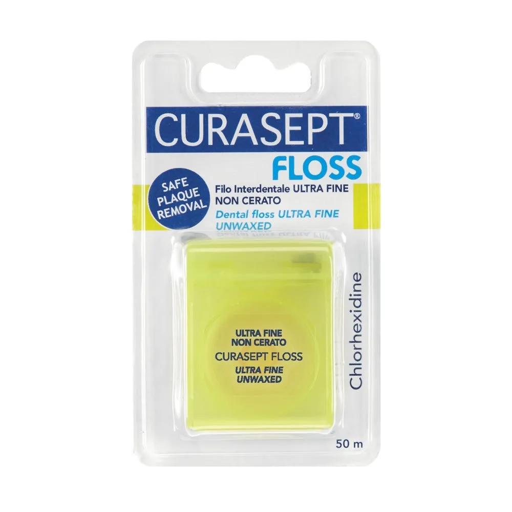 Curasept Classico Floss Filo Interdentale Ultra Fine Non Cerato Clorexidina 50 m