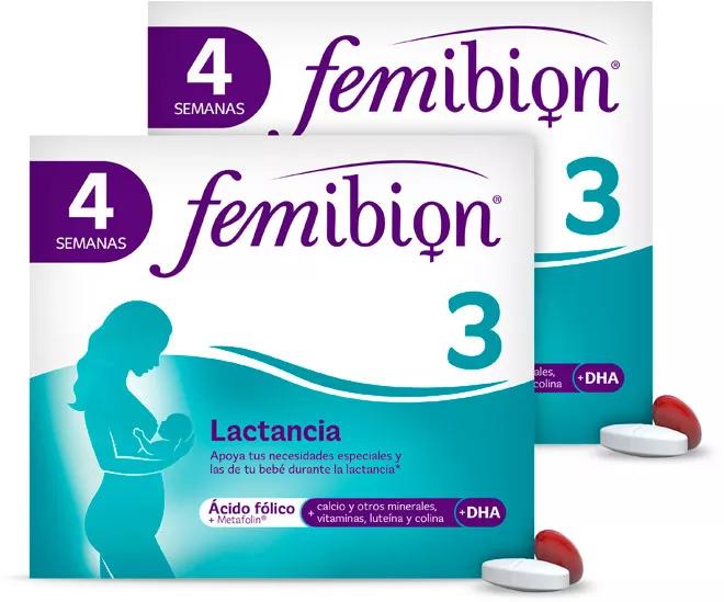 Femibion 3 Mujer Lactancia Multivitaminas con Ácido Fólico 2x28 Comprimidos y 28 Cápsulas