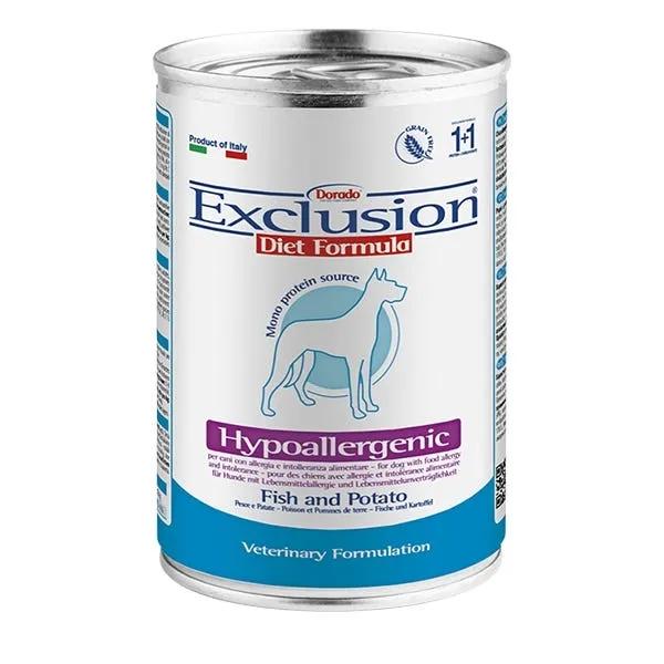 Exclusion Veterinary Diet Formula Hypoallergenic Per Cani Pesce/Patate Lattina 200Gr