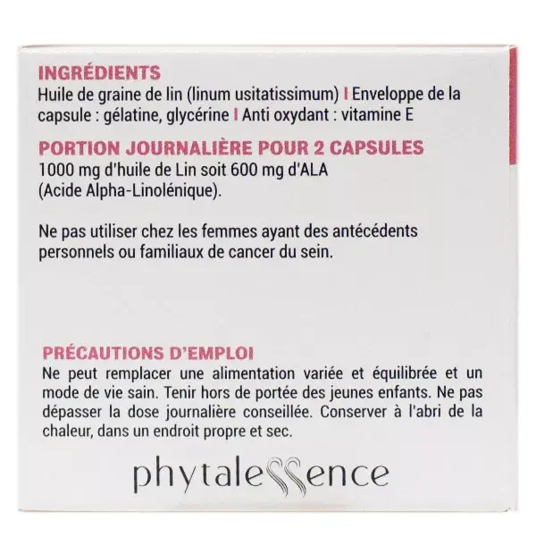 Phytalessence Huile de Lin Omega 3 60 capsules