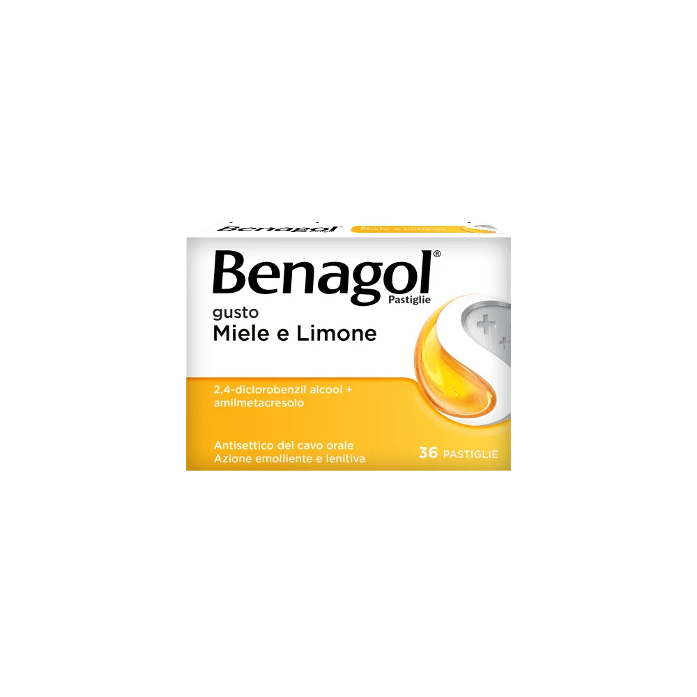 Benagol Pastiglie Miele e Limone Antisettico Cavo Orale 36 Pastiglie