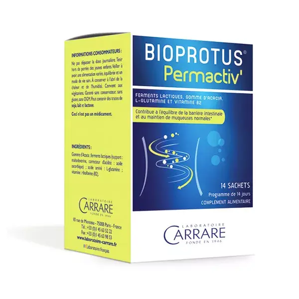 Carrare Bioprotus Permactiv' Integratore Alimentare con Fermenti Lattici 14 bustine