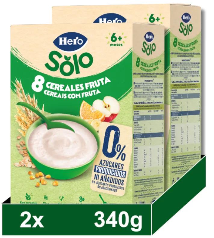 Hero Baby 8 Getreide- und Fruchtbrei +6m 2x340 gr