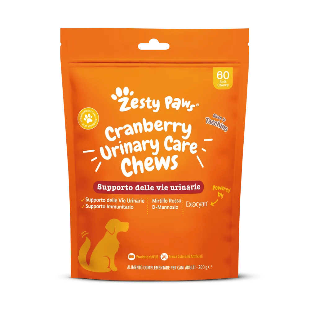 Zesty Paws Cranberry Per il Supporto delle Vie Urinarie 60 Chews