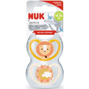 Nuk Space Silicone Pacifier Lion/Sun 18-36m 2 units