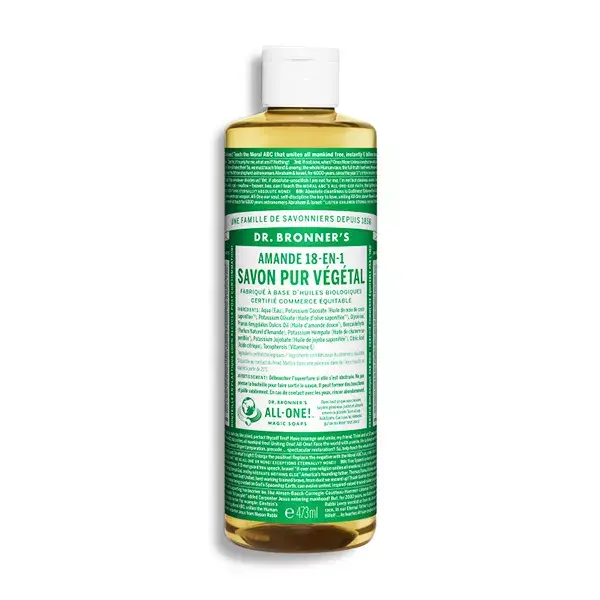 Dr Bronner's Savon Pur Végétal Amande "18 en 1" 473ml