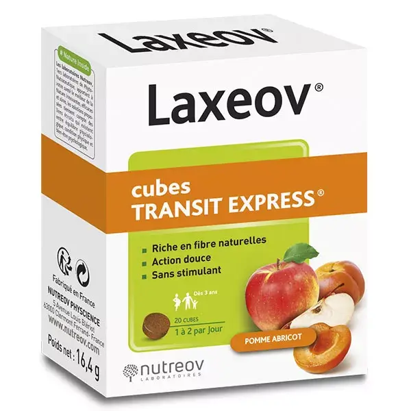 Nutreov Physcience Laxeov Cubes Pomme Abricot 20 cubes