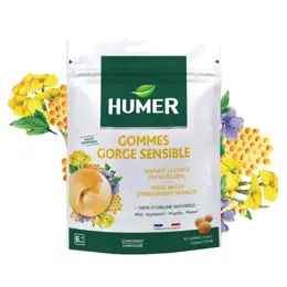 Humer Gommes Gorge Sensible Adoucit la gorge dès 6 ans 30 gommes