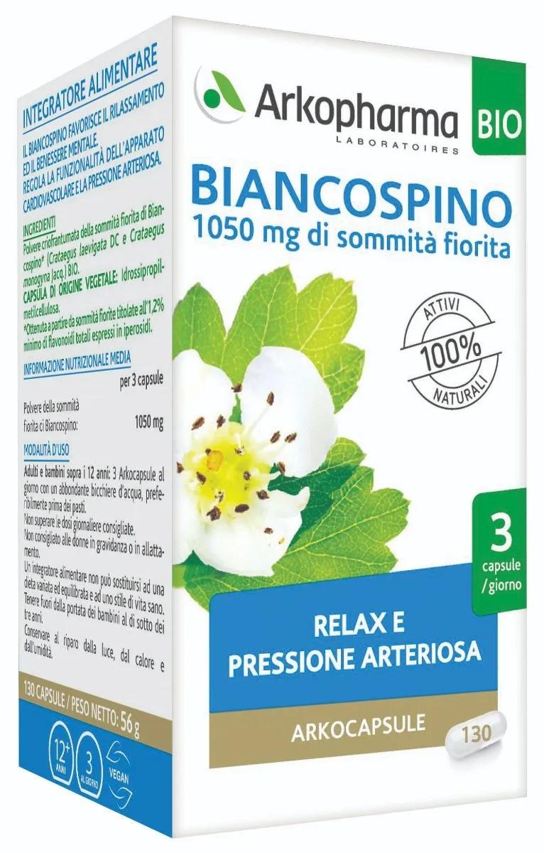 Arkocapsule Biancospino Bio Integratore Relax E Pressione Arteriosa 130 Capsule