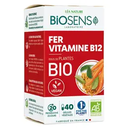 Biosens Fer Vitamine B12 Bio 40 gélules végétales