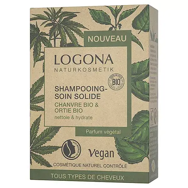 Logona Soins Capillaires Shampoing Solide au Chanvre & à l'Ortie Bio 60g