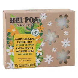 Hei Poa Soins Corps Savon Surgras Extra-Doux Huile de Monoï 100g