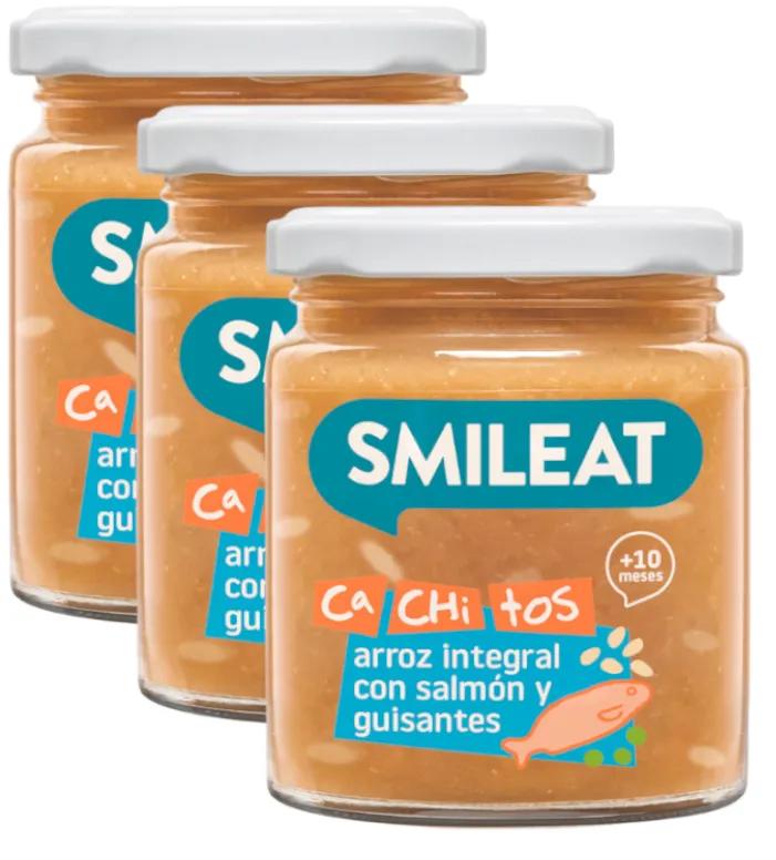 Smileat CA-CHI-TOS Pot de riz au saumon et petits pois +10m 3x230 gr