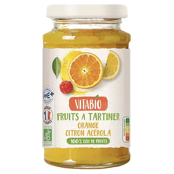 Vitabio Fruits à Tartiner aux Superfruits Orange Citron Acérola Bio 290g