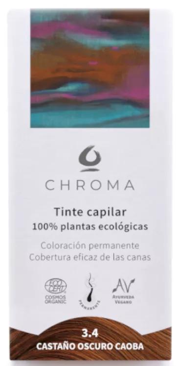 Chroma Teinture Naturelle pour Cheveux Brun Foncé Acajou 3.4 100 gr