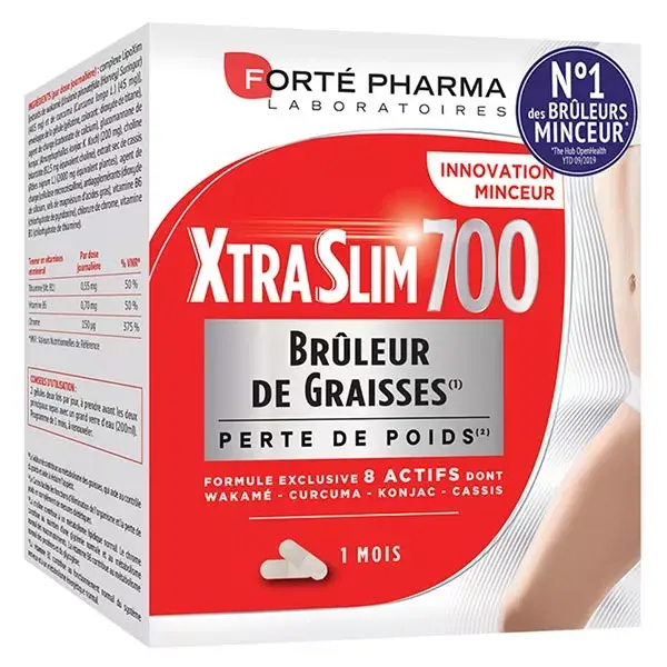 Forté Pharma Xtraslim 700 Minceur 120 gélules Brûleur de Graisses Format 1 mois