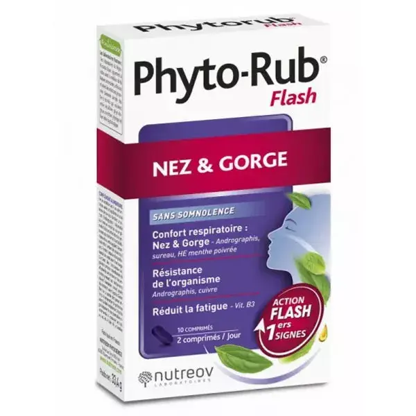 Nutreov Physcience Phyto Rub Flash Coup de Froid Nez / Gorge 10 comprimés