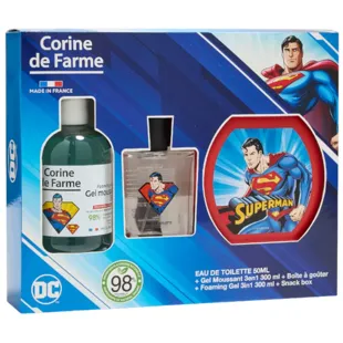 Corine de Farme Superman Cologne Karton 50 ml + Sparkling Gel 300 ml + Snackbox