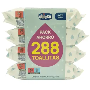 Toalhitas Húmidas Perfumadas Chicco sem Tampa 4x72 unidades
