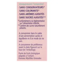 Hipp Bio 100% Fruits Coupelle Pommes Myrtilles Grenades +4m 4 x 100g