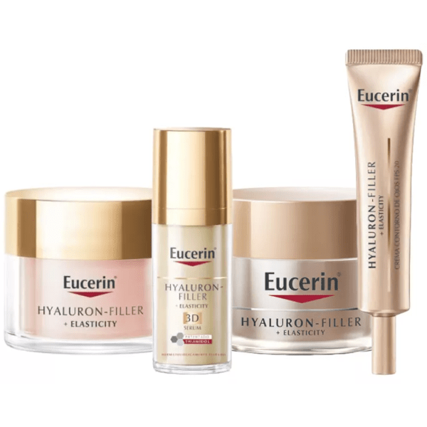 Eucerin Hyalluron Filler+ Elasticity Serum 30 ml + Tagescreme 50 ml + Nachtcreme 50 ml + Augenkontur 15 ml