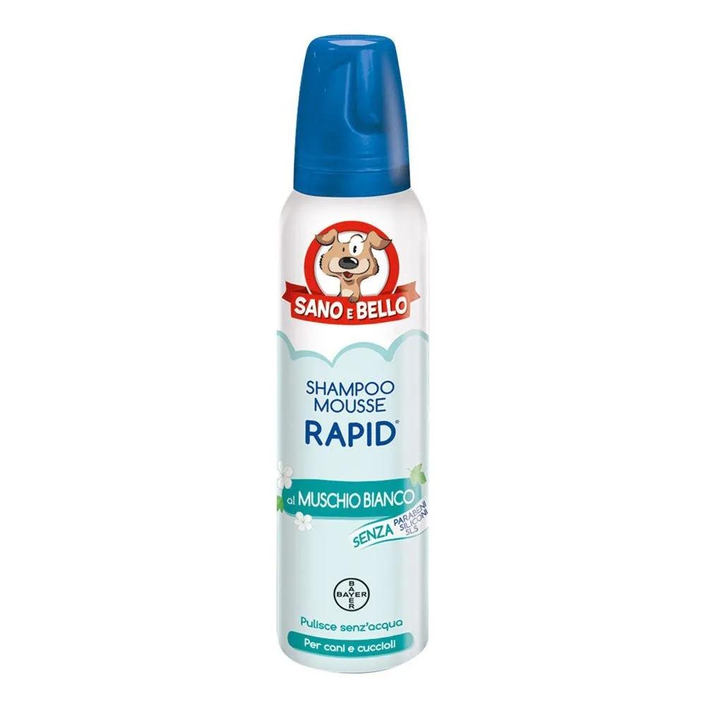 Bayer Sano e Bello Shampoo Schiuma Secca Rapid Muschio Bianco Cani 300 Ml