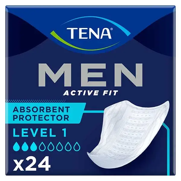 TENA Men Active Fit Protection Absorbante Niveau 1 Taille 46-56 Lot de 6 x 24 unités