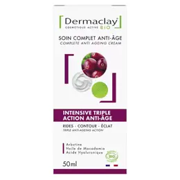 Dermaclay Soin Visage Complet Intensive Triple Action Anti-Âge Bio 50ml