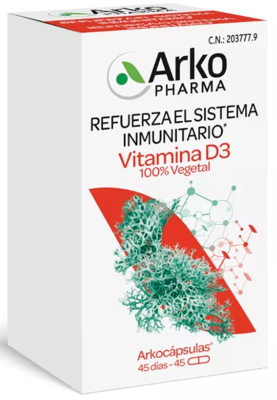 Arkopharma Arkocápsulas Vitamina D3 100% Vegetal 45 Cápsulas