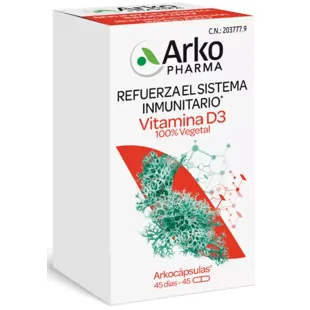 Arkopharma Arkocápsulas Vitamina D3 100% Vegetal 45 Cápsulas
