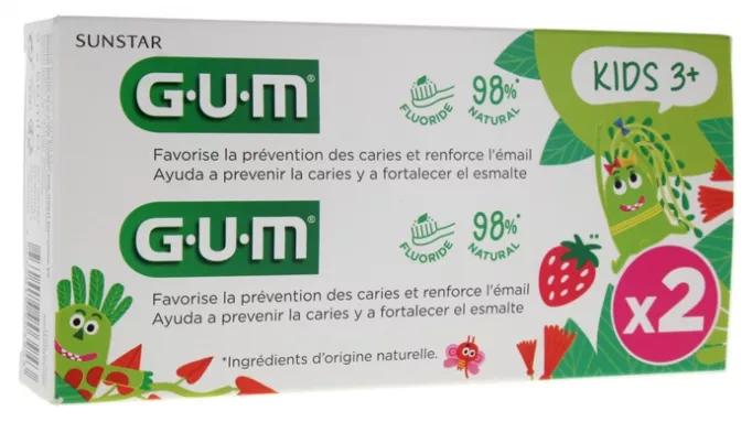 Gum Kids Gel Dentífrico Sabor Morango 2x50 ml
