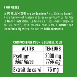 Granions Psyllium blond 2000mg Confort digestif 60 Gélules