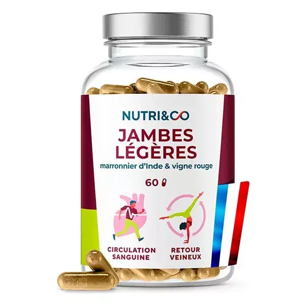 Nutri&Co Formule Jambes Légères et Circulation Brevetée 60 gélules Vegan