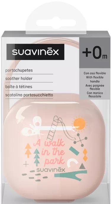 Suavinex Portachupetes con Asita Flexible para Colgar Walk Rosa