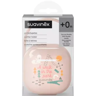 Suavinex Portachupetes con Asita Flexible para Colgar Walk Rosa