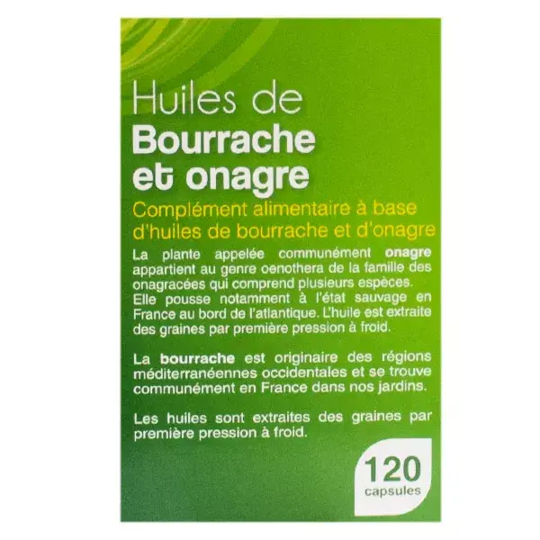 Nat & Form Bio Bourrache Onagre Vitamine E 120 capsules