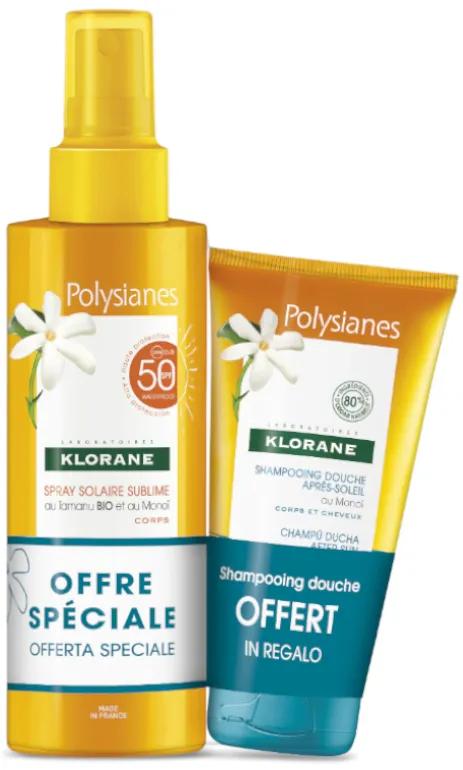 Klorane Spray Solaire SPF50 + Shampoing Sec Ortie 50 ml CADEAU