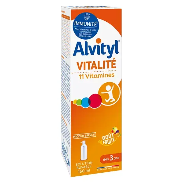 Alvityl Vitalité Solution buvable multivitaminée 11 vitamines dès 3 ans 150 ml
