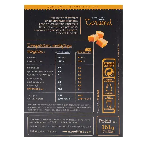 Protifast Entremet Hyperprotéiné Caramel 7 Sachets