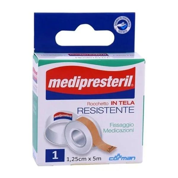 MediPresteril Rocchetto in Tela Resistente per Fissaggio Medicazioni 1,25 cm x 5 metri