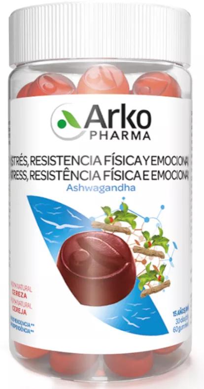 Imagen de Arkopharma Arkogummies Estrés, Resistencia física y Mental con Ashwagandha 60 Caramelos de Goma