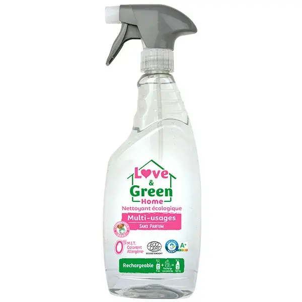 Love & Green Home Nettoyant Multi-Usages au Bicarbonate de Soude Sans Parfum 750ml