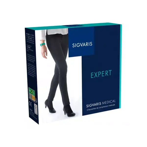 Sigvaris Expert Bas Auto-Fixants Femme Classe 3 Normal Taille XS Noir