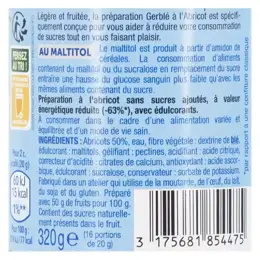 Gerblé Sans Sucres Ajoutés Confiture Abricot 320g