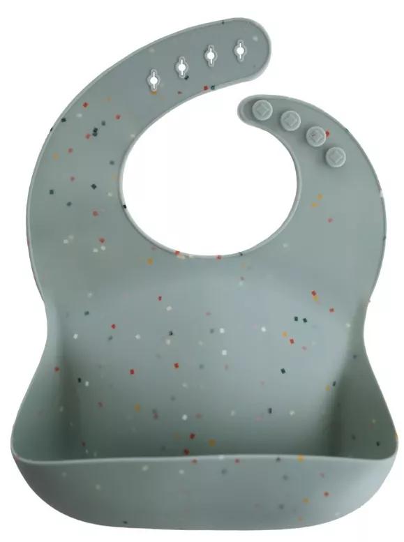 Mushie Silikon-Lätzchen mit Print Cambridge Blue