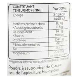 Esprit Bio Poudres et Graines Cacao Cru en Poudre Bio 150g