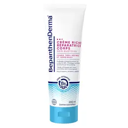 BepanthenDerma® Crème Riche Réparatrice Corps Peaux Sèches et Sensibles 200ml